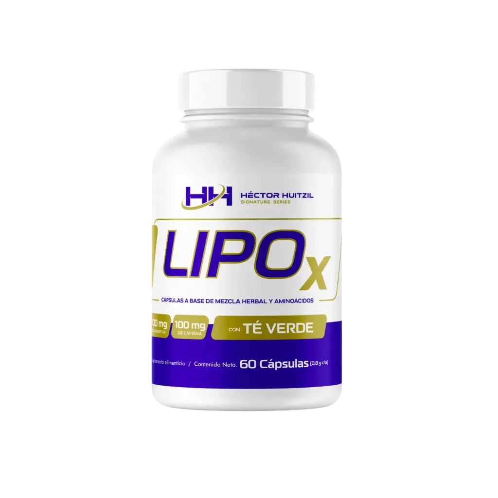 Lipo X | A base de mezcla herbal y aminoácidos | Con Té Verde | 60 cápsulas 60 servicios